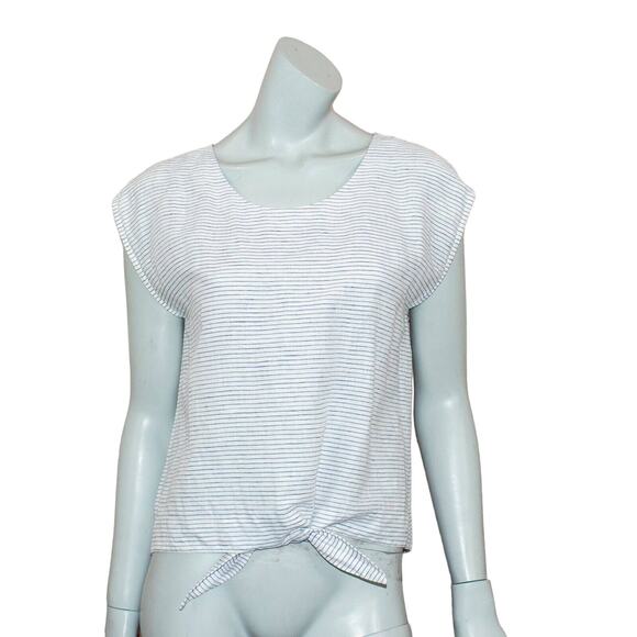 J. Crew Tops - J.CREW Collection tie-Front tee Blue Striped Size 4